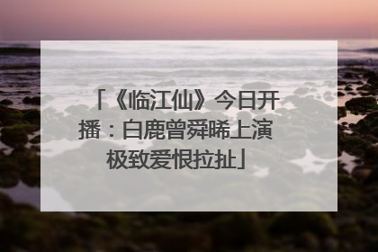 《临江仙》今日开播：白鹿曾舜晞上演极致爱恨拉扯