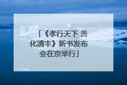 《孝行天下 善化清丰》新书发布会在京举行