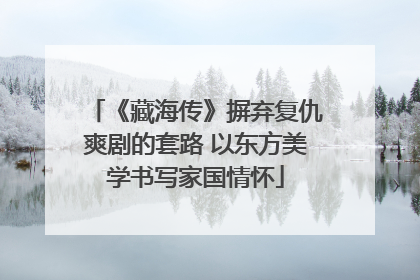 《藏海传》摒弃复仇爽剧的套路 以东方美学书写家国情怀