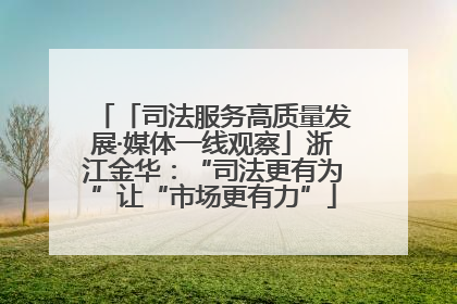 「司法服务高质量发展·媒体一线观察」浙江金华：“司法更有为”让“市场更有力”