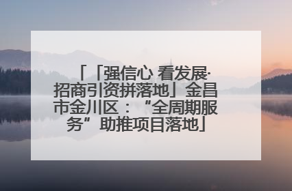 「强信心 看发展·招商引资拼落地」金昌市金川区：“全周期服务”助推项目落地
