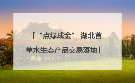 “点绿成金” 湖北首单水生态产品交易落地