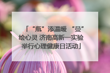 “瓶”添温暖 “曼”绘心灵 济南高新一实验举行心理健康日活动