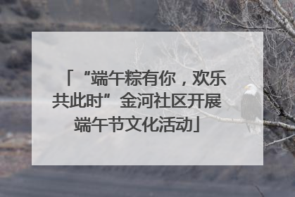“端午粽有你，欢乐共此时”金河社区开展端午节文化活动