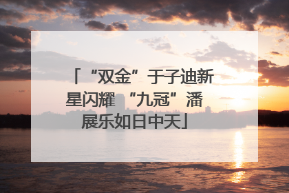 “双金”于子迪新星闪耀 “九冠”潘展乐如日中天