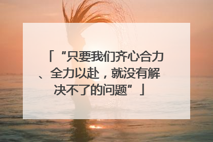 “只要我们齐心合力、全力以赴，就没有解决不了的问题”
