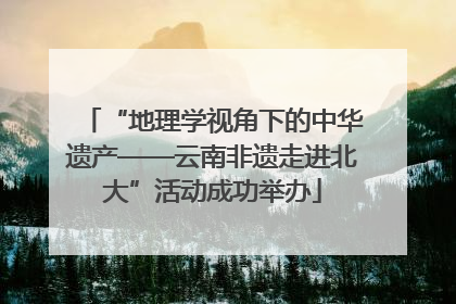 “地理学视角下的中华遗产——云南非遗走进北大”活动成功举办