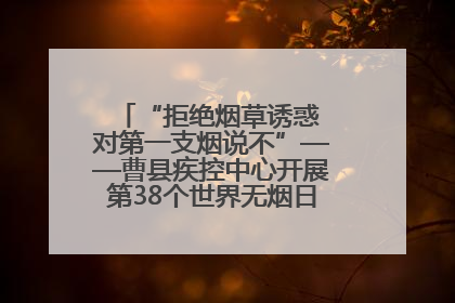 “拒绝烟草诱惑 对第一支烟说不”——曹县疾控中心开展第38个世界无烟日科普宣传活动