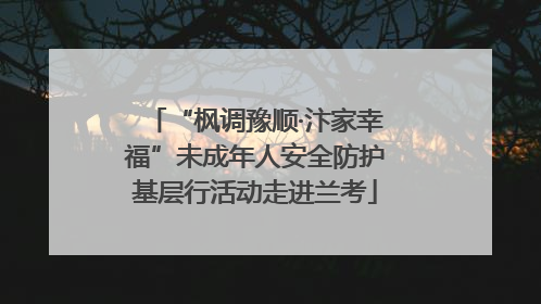 “枫调豫顺·汴家幸福”未成年人安全防护基层行活动走进兰考