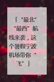 “最北”“最西”航线来袭，这个暑假宁波机场带你“飞”