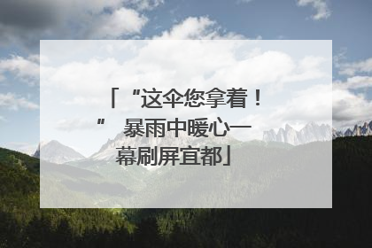 “这伞您拿着！” 暴雨中暖心一幕刷屏宜都