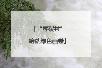 “零碳村” 绘就绿色画卷
