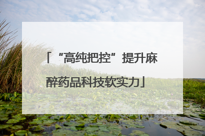 “高纯把控”提升麻醉药品科技软实力