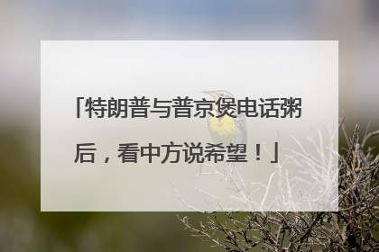 特朗普与普京煲电话粥后，看中方说希望！