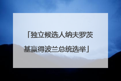 独立候选人纳夫罗茨基赢得波兰总统选举