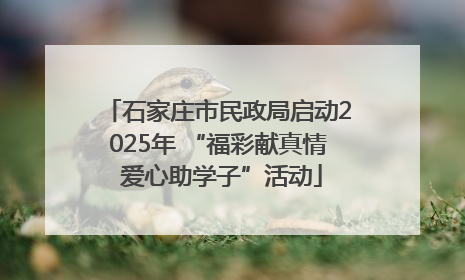 石家庄市民政局启动2025年 “福彩献真情 爱心助学子”活动
