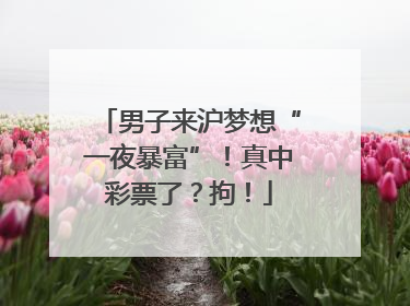 男子来沪梦想“一夜暴富”！真中彩票了？拘！