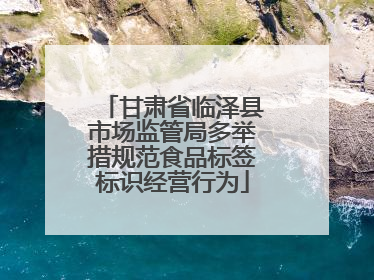 甘肃省临泽县市场监管局多举措规范食品标签标识经营行为