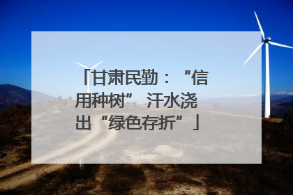 甘肃民勤：“信用种树” 汗水浇出“绿色存折”