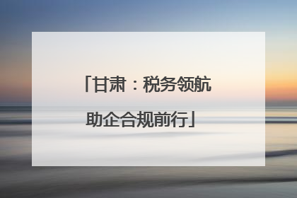 甘肃：税务领航 助企合规前行
