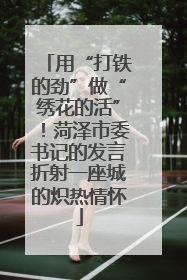 用“打铁的劲”做“绣花的活”！菏泽市委书记的发言折射一座城的炽热情怀