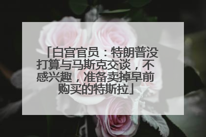 白宫官员：特朗普没打算与马斯克交谈，不感兴趣，准备卖掉早前购买的特斯拉