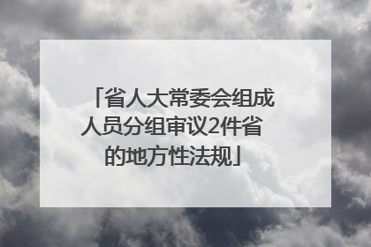 省人大常委会组成人员分组审议2件省的地方性法规