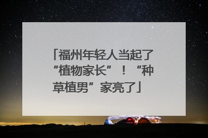 福州年轻人当起了“植物家长”！“种草植男”家亮了