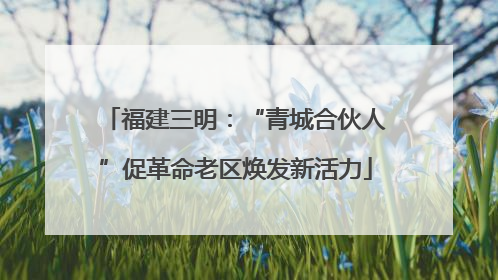 福建三明：“青城合伙人”促革命老区焕发新活力