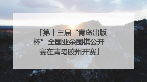 第十三届“青岛出版杯”全国业余围棋公开赛在青岛胶州开赛