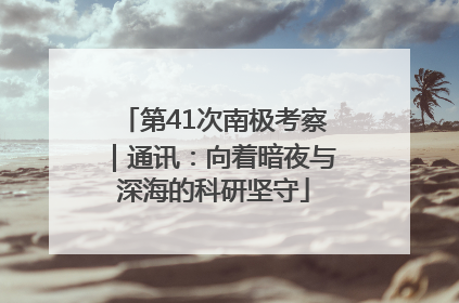 第41次南极考察｜通讯：向着暗夜与深海的科研坚守