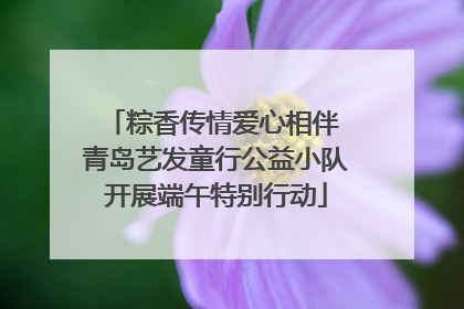 粽香传情爱心相伴 青岛艺发童行公益小队开展端午特别行动