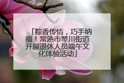 粽香传情，巧手纳福！常熟市琴川街道开展退休人员端午文化体验活动