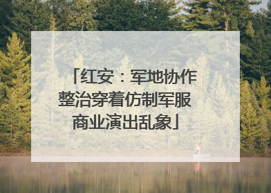 红安：军地协作整治穿着仿制军服商业演出乱象