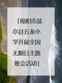 绵阳市盐亭县五龙小学开展全国无烟日主题班会活动