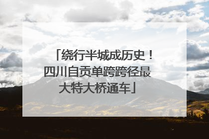 绕行半城成历史！四川自贡单跨跨径最大特大桥通车