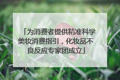 为消费者提供精准科学美妆消费指引，化妆品不良反应专家团成立