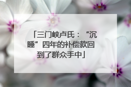 三门峡卢氏：“沉睡”四年的补偿款回到了群众手中