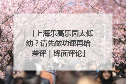 上海乐高乐园太低幼？请先做功课再给差评｜锋面评论