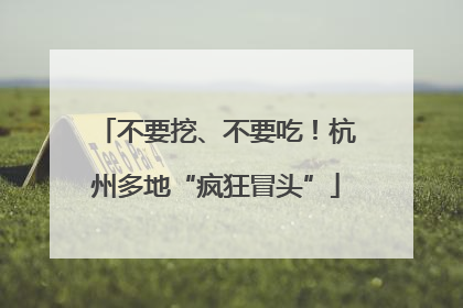 不要挖、不要吃！杭州多地“疯狂冒头”