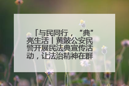 与民同行，“典”亮生活丨黄陂公安民警开展民法典宣传活动，让法治精神在群众心中落地生根