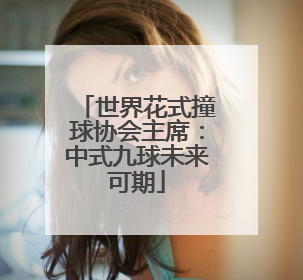 世界花式撞球协会主席：中式九球未来可期