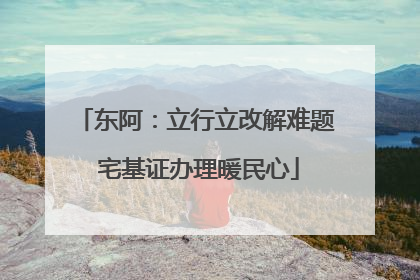 东阿：立行立改解难题 宅基证办理暖民心