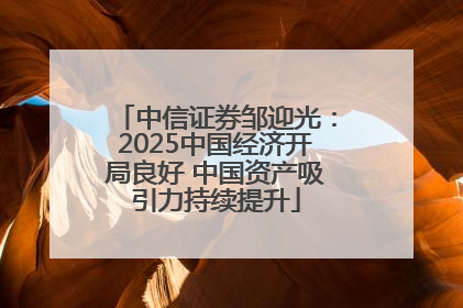 中信证券邹迎光：2025中国经济开局良好 中国资产吸引力持续提升