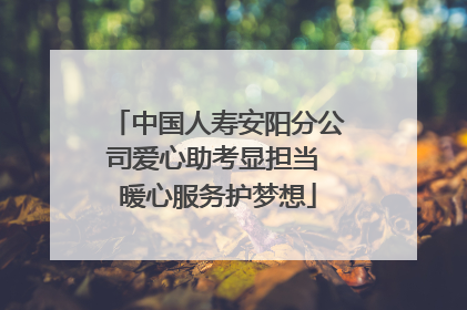 中国人寿安阳分公司爱心助考显担当 暖心服务护梦想