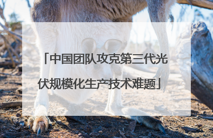 中国团队攻克第三代光伏规模化生产技术难题