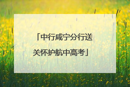 中行咸宁分行送关怀护航中高考