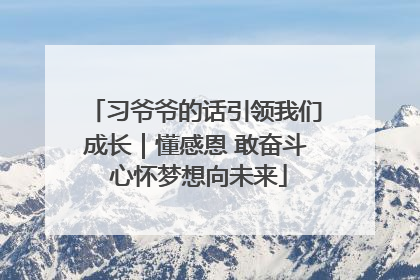 习爷爷的话引领我们成长｜懂感恩 敢奋斗 心怀梦想向未来