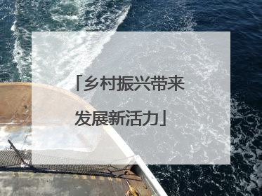 乡村振兴带来发展新活力