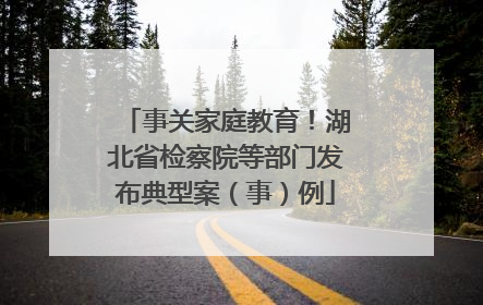 事关家庭教育！湖北省检察院等部门发布典型案（事）例